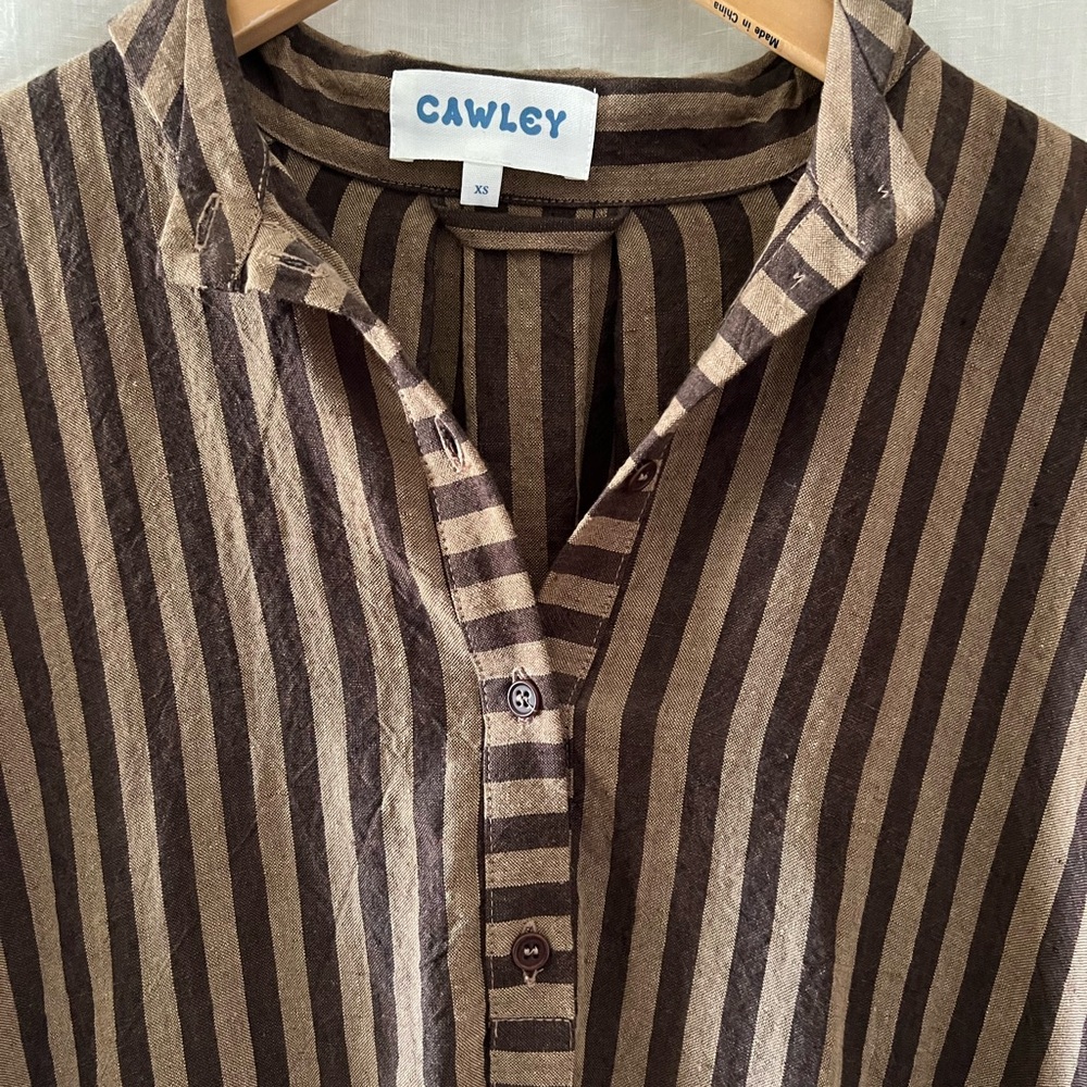 Cawley dress - linen brown on brown